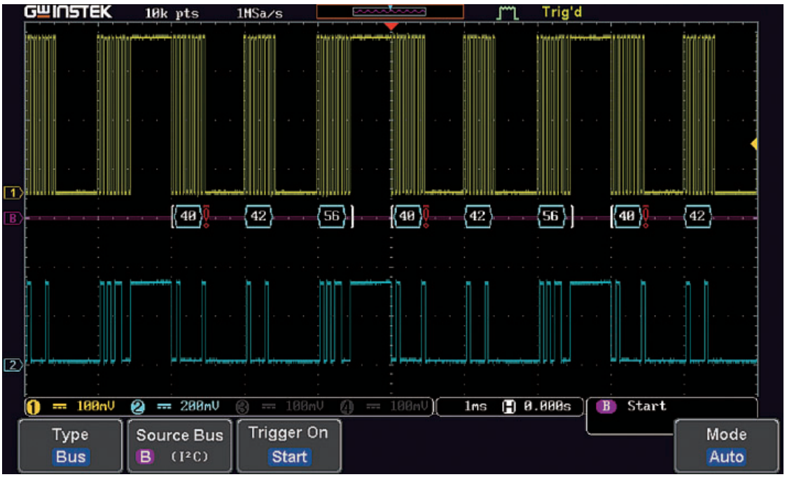  I2C, SPI, UART, CAN, LIN 버스 트리거 및 디코딩 기능 지원