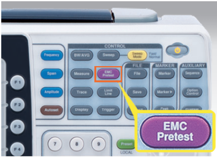 EMC Pretest 버튼