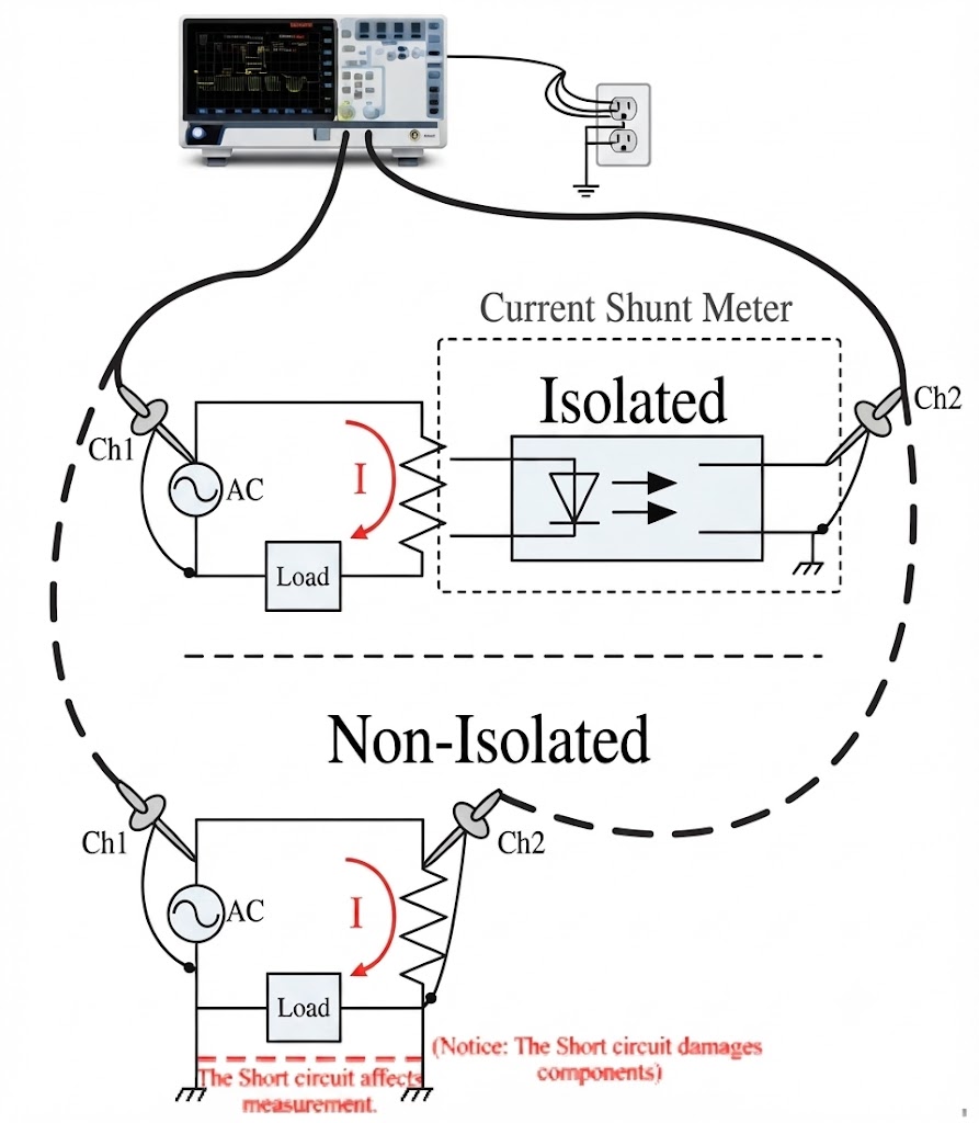 비절연 션트 미터의 측정 문제